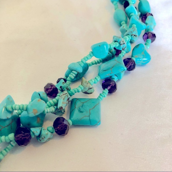 Turquoise Multi-strand Necklace - Picture 4 of 5
